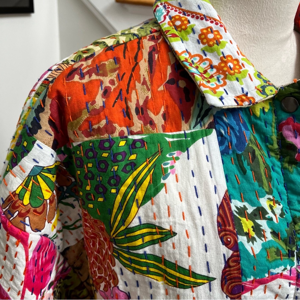 Dylan Medium Quilted Patchwork Jacket Boho Folklo… - image 3